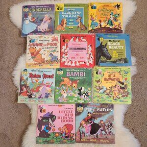 11  Vintage Walt Disney Disneyland "See Hear Read Along"  Books & Records